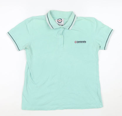 Lambretta Boys Green 14 Years Polo Shirt Cotton Short Sleeve Casual Top