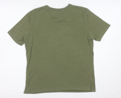 Joella Di Marco Women's Green Beaded V-Neck Short Sleeve T-Shirt size M