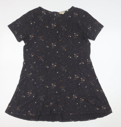 Fat Face Womens Blue Floral Short Sleeve A-Line Dress Size 10
