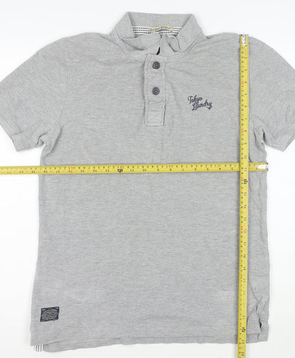 Tokyo Laundry Men's Grey Regular Fit Short Sleeve Polo Shirt L