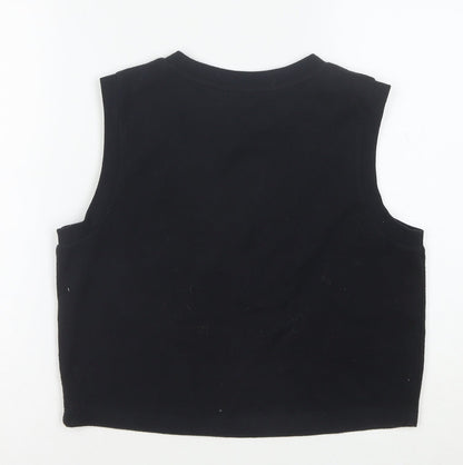ASOS DESIGN Women's Black Cropped Sleeveless Tank Top Size 10