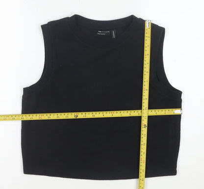 ASOS DESIGN Women's Black Cropped Sleeveless Tank Top Size 10