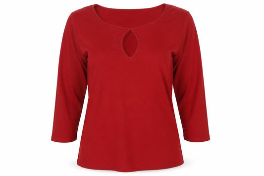 Banana Republic Women’s Red Long Sleeve Keyhole Stretch Top L