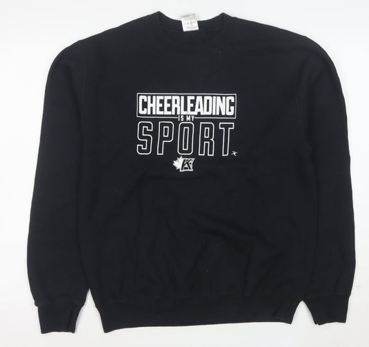 ATC Men's Black Cheerleading Sport Graphic Pullover Sweatshirt M