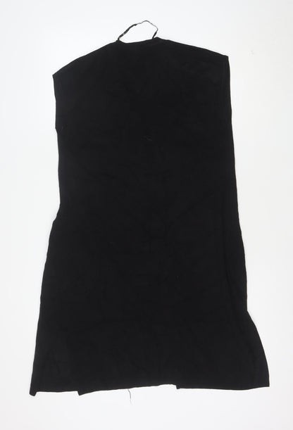 Yest Womens Black V-Neck Sleeveless Long Cardigan Size 8