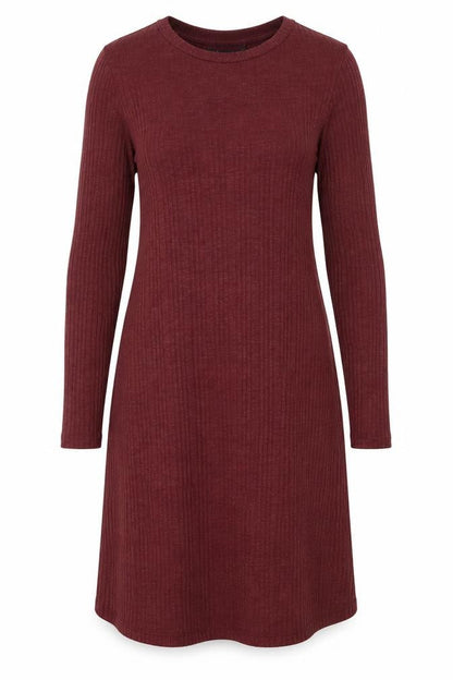 Marks & Spencer Women Red Size 10 Long Sleeve Shift Jersey Dress