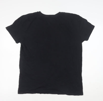 GANT Men's Black Cotton Crew Neck Short Sleeve T-Shirt Size L