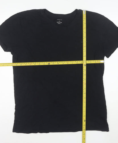 GANT Men's Black Cotton Crew Neck Short Sleeve T-Shirt Size L