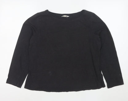 Seasalt Cornwall Women’s Black Petite Long Sleeve Cotton T-Shirt UK 12