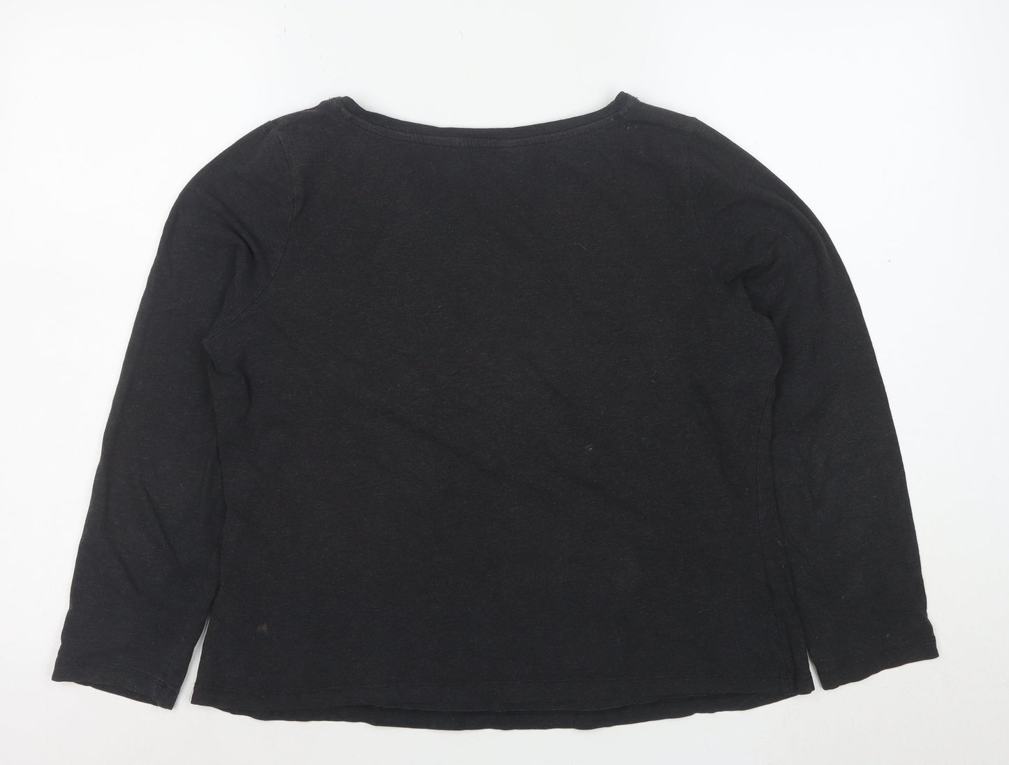 Seasalt Cornwall Women’s Black Petite Long Sleeve Cotton T-Shirt UK 12