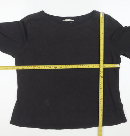 Seasalt Cornwall Women’s Black Petite Long Sleeve Cotton T-Shirt UK 12