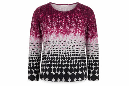 Bassini Womens Multicoloured Polka Dot Long Sleeve Top Size M