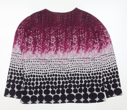 Bassini Womens Multicoloured Polka Dot Long Sleeve Top Size M