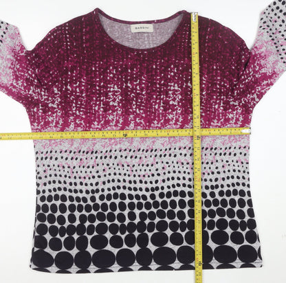 Bassini Womens Multicoloured Polka Dot Long Sleeve Top Size M