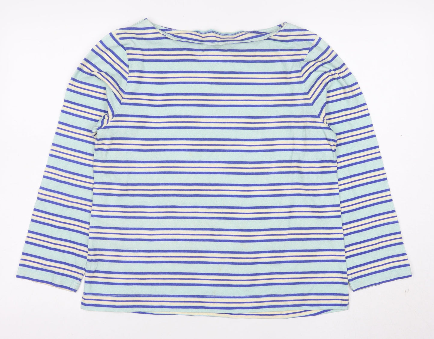 Crew Clothing Company Women’s Multicoloured Striped Cotton Long Sleeve T-Shirt Size 12