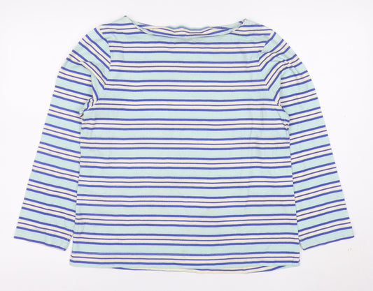 Crew Clothing Company Women’s Multicoloured Striped Cotton Long Sleeve T-Shirt Size 12