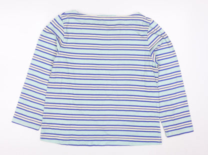 Crew Clothing Company Women’s Multicoloured Striped Cotton Long Sleeve T-Shirt Size 12