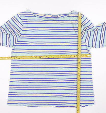 Crew Clothing Company Women’s Multicoloured Striped Cotton Long Sleeve T-Shirt Size 12