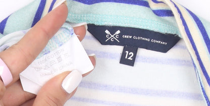 Crew Clothing Company Women’s Multicoloured Striped Cotton Long Sleeve T-Shirt Size 12