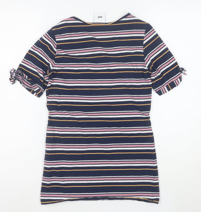 ml Women's Multicoloured Striped Wrap Jersey V-Neck T-Shirt Size S