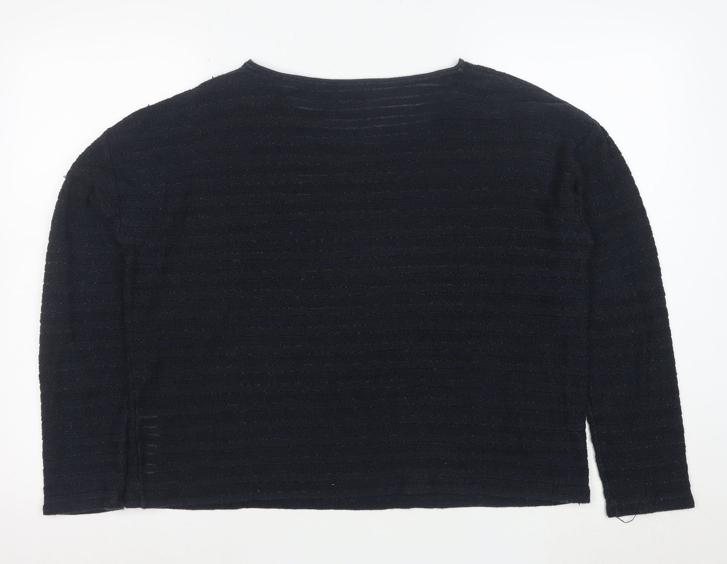 White Label Women’s Blue Striped Knit Jumper Size 16 Round Neck