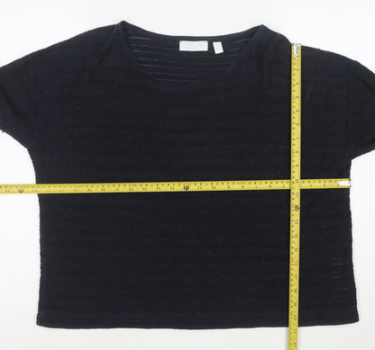 White Label Women’s Blue Striped Knit Jumper Size 16 Round Neck