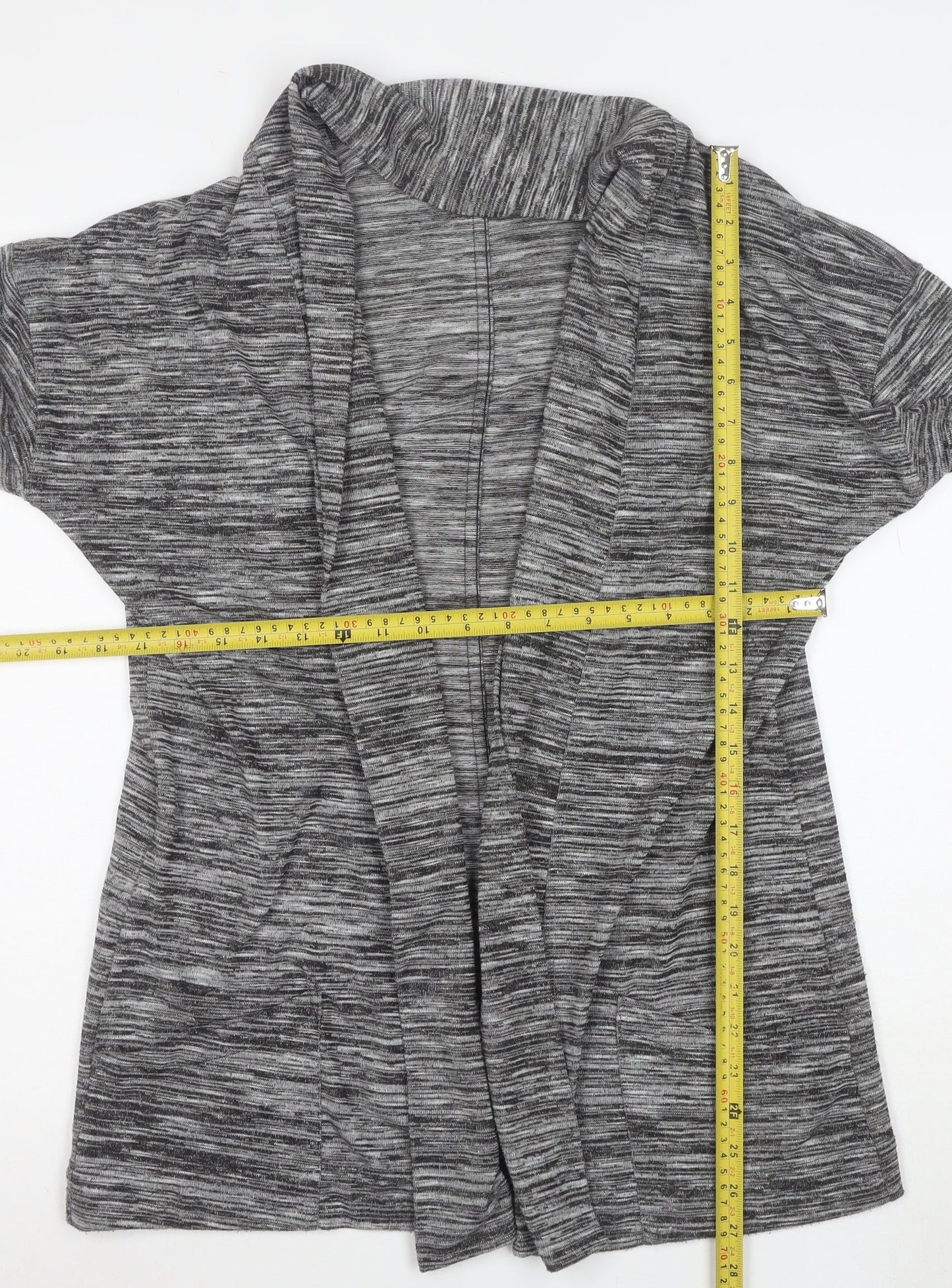 Marks and Spencer Women's Grey Open Front Long Sleeve Cardigan Size 16