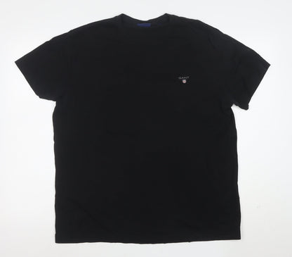 GANT Men's Black Regular Fit Cotton Crew Neck T-Shirt XL