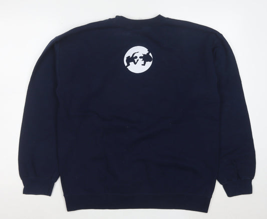Gildan Men's Blue Heavy Blend Wrestling Graphic Pullover Sweatshirt M
