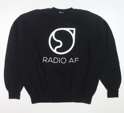 Fruit of the Loom Men's Black Graphic Pullover Sweatshirt L Classic Fit
