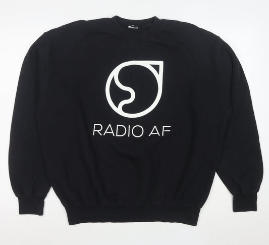 Fruit of the Loom Men's Black Graphic Pullover Sweatshirt L Classic Fit