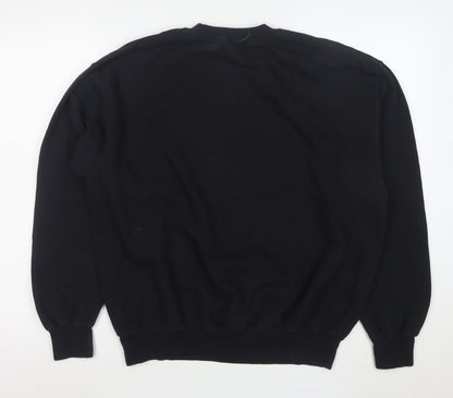 Fruit of the Loom Men's Black Graphic Pullover Sweatshirt L Classic Fit