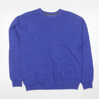 Fruit of the Loom Men's Blue M Pullover Sweatshirt Crew Neck Fleece