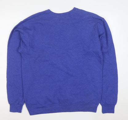 Fruit of the Loom Men's Blue M Pullover Sweatshirt Crew Neck Fleece