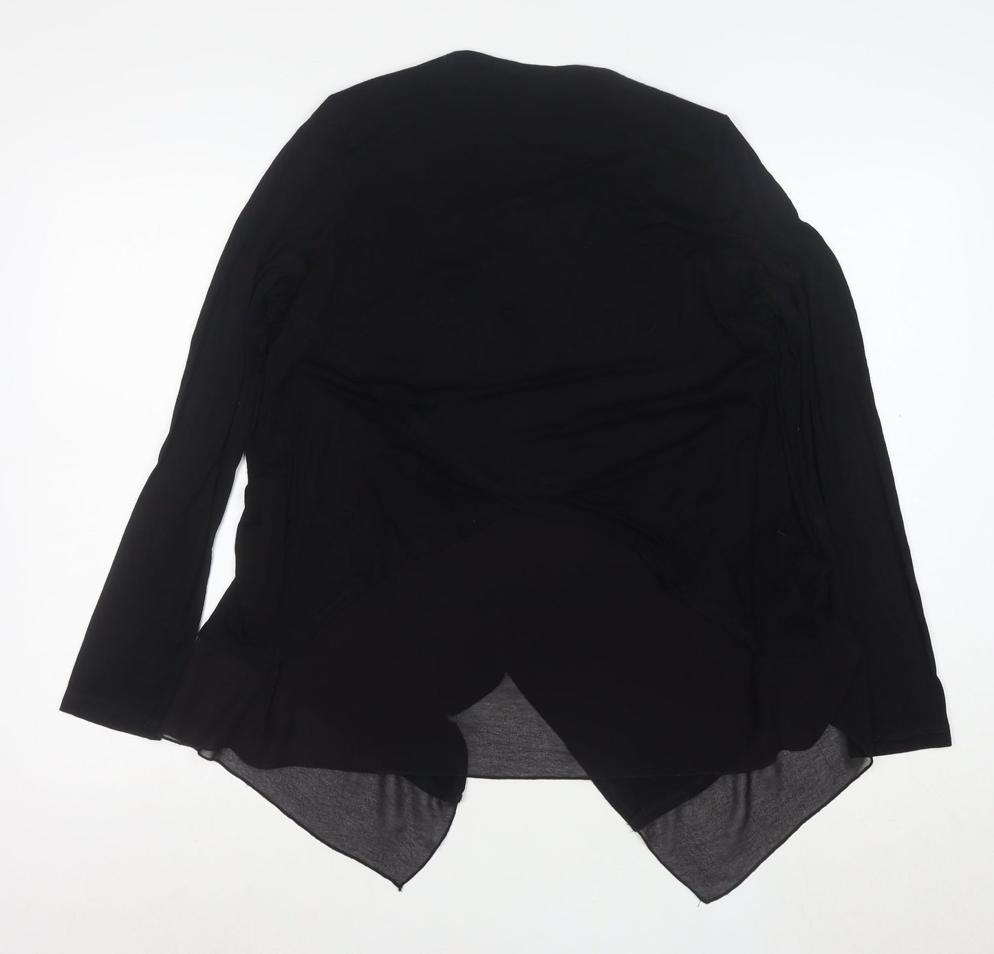 Design History Women's Black Viscose Cardigan Size 14 L Lightweight Open Front