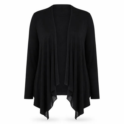 Design History Women's Black Viscose Cardigan Size 14 L Lightweight Open Front