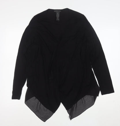 Design History Women's Black Viscose Cardigan Size 14 L Lightweight Open Front