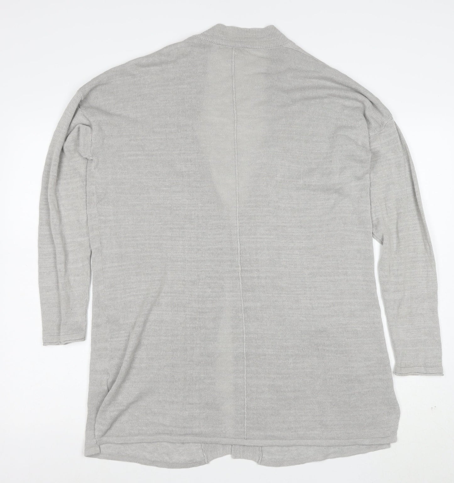 White Stuff Womens Grey Long Sleeve Knit Cotton Modal Cardigan Size 12