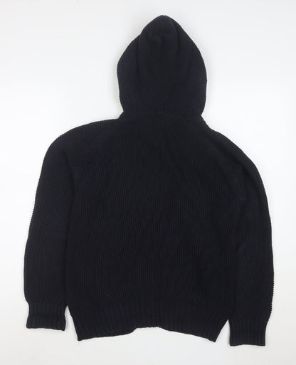 Voi Jeans Co. Women's Black Size 12 Hooded Button Knit Cardigan