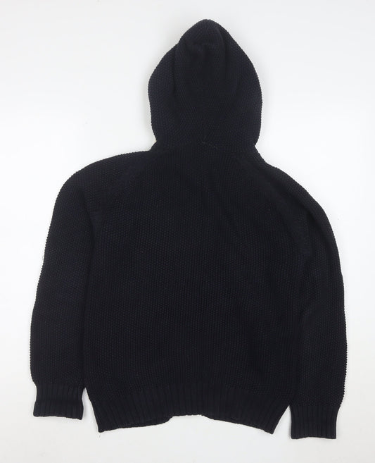 Voi Jeans Co. Women's Black Size 12 Hooded Button Knit Cardigan
