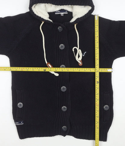 Voi Jeans Co. Women's Black Size 12 Hooded Button Knit Cardigan