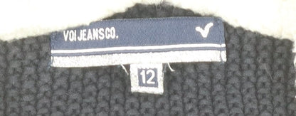 Voi Jeans Co. Women's Black Size 12 Hooded Button Knit Cardigan