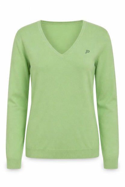 Peak Performance Womens Green V-Neck Cotton Jumper XS