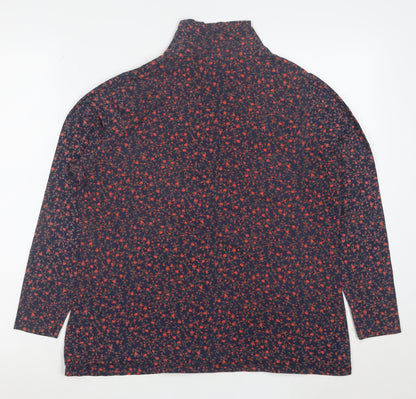 Marks and Spencer Women’s Blue Floral Roll Neck Long Sleeve T-Shirt Size 18