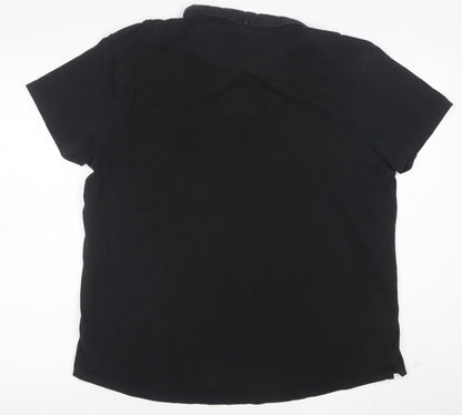 Firetrap Men's Black 2XL Cotton Short Sleeve Polo Shirt