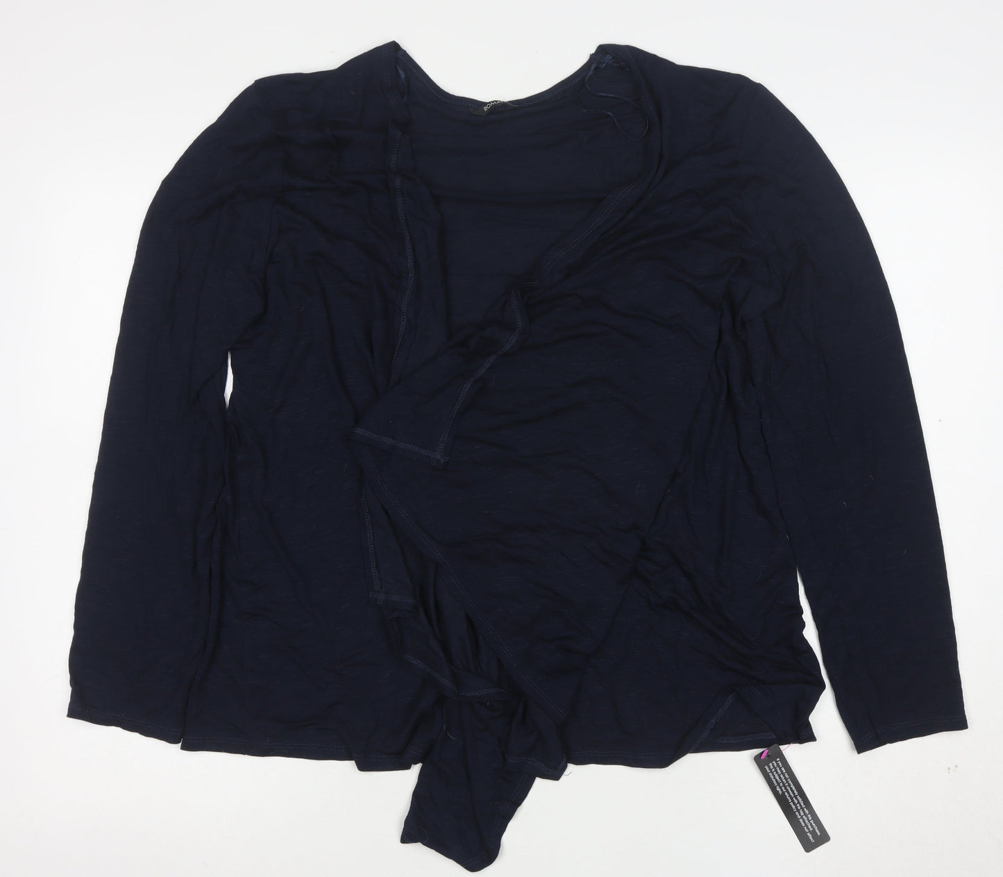 Roman Women's Blue Wrap Jersey Long Sleeve Blouse Size 18