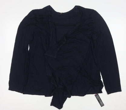 Roman Women's Blue Wrap Jersey Long Sleeve Blouse Size 18
