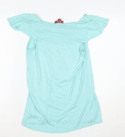 Monsoon Women’s Blue Off the Shoulder Short Sleeve Blouse Size 10
