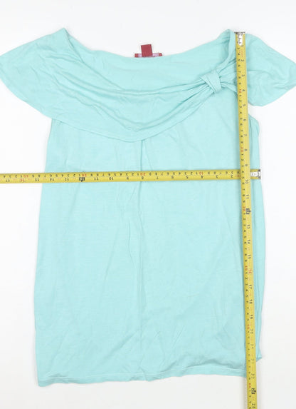 Monsoon Women’s Blue Off the Shoulder Short Sleeve Blouse Size 10