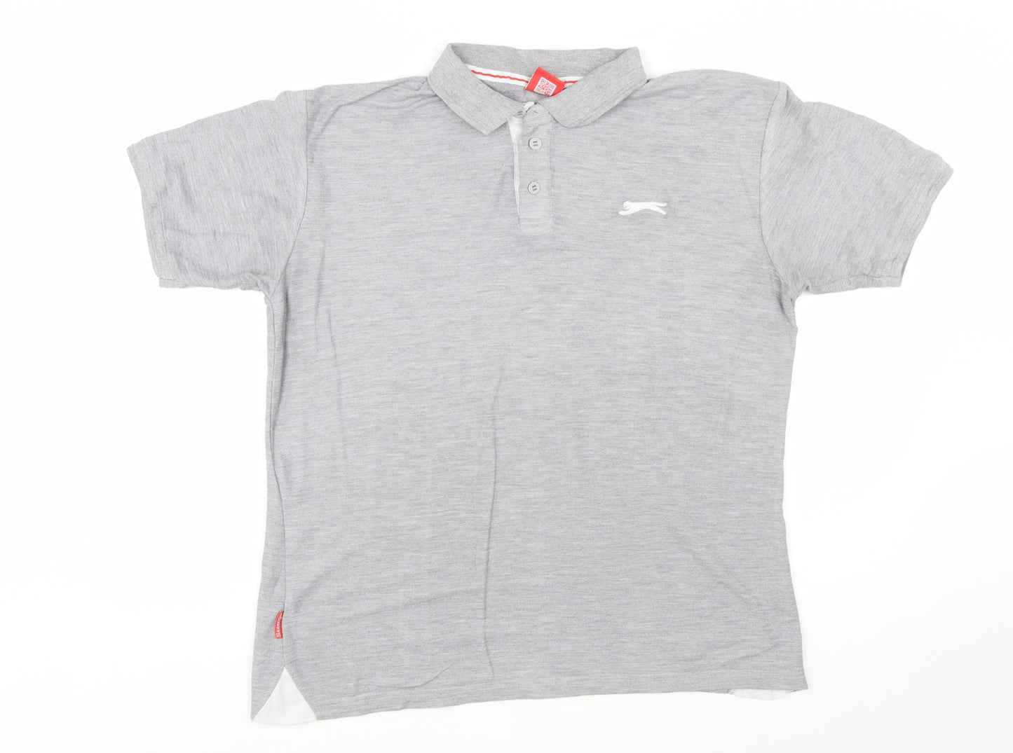 Slazenger Men's Grey Regular Fit Short Sleeve Polo Shirt Size L